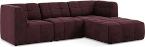 Borvörös bársony sarokkanapé (jobb oldali-heverő résszel) Aloha – Makamii