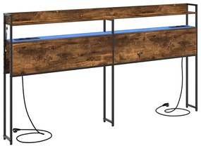 Fejtámla LED -es lámpákkal Füstölt tölgy 180 cm Faanyag