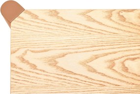 Téglavörös-világos natúr színű polcos állvány tölgyfa dekorral 126x59x43 cm Bona – Teulat