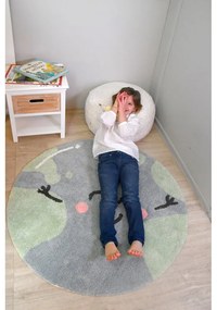 Kék mosható kézi szövésű pamut gyerek szőnyeg ø100 cm Big Big World – Lorena Canals