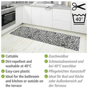 Szürke műanyag fürdőszobai kilépő 65x200 cm Sassi – Wenko