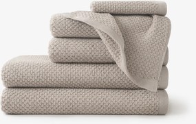 Goldea pamut frotír törölköző / fürdőlepedő micro pure - szürkésbarna 70 x 140 cm