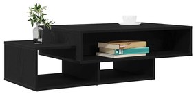 Fekete tölgyszínű szerelt fa dohányzóasztal 105x55x32 cm