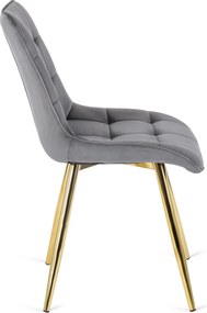 Krzesło CARO Szare Welurowe