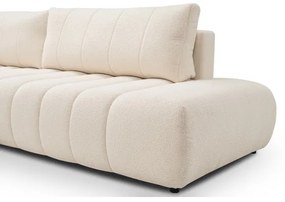 DESIO balos L-alakú sarokgarnitúra, ággyá nyitható és ágyneműtartós, bézs