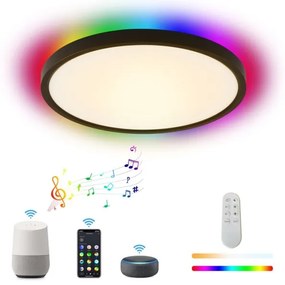 Immax NEO 07166-B40-LED RGBCCT 50W/230V Wi-Fi Tuya dimmelhető lámpa fekete+DO