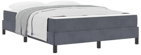 Boxspring ágy matraccal Sötétszürke 140 x 190 cm Bársony