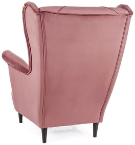Régi rózsaszín fotel TV-hez LADY VELVET