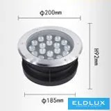 UNIVERSO Taposólámpa LED 18w 2200lm 4000k 30° IP67 acél Ø200-Ø185x92mm