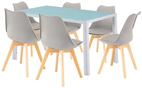 Nuvia 6+1 étkező garnitúra fehér-szürke