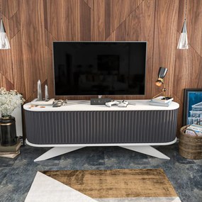 Stor TV-állvány, antracit-fehér, 180 cm