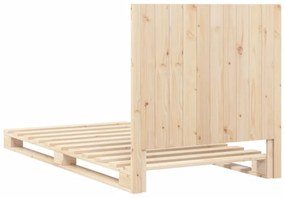 tömör fenyőfa ágykeret fejtámlával 100 x 200 cm