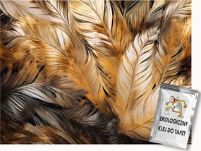 Fotótapéta Flizelina Dekoráció Toll Arany Barna Luxus Glamour 200x140 ragasztó