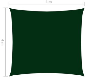 sötétzöld négyzet alakú oxford-szövet napvitorla 4 x 4 m