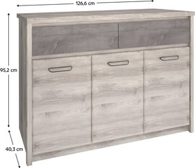 Komód 3D2S, nairobi gesztenye/onix, JESI NEW