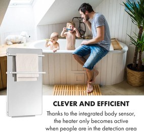 Klarstein Hot Spot Crystal Flow, fürdőszobai fűtőtest, 45 x 82cm, 36m², 2000 W, 5-40°C, LED