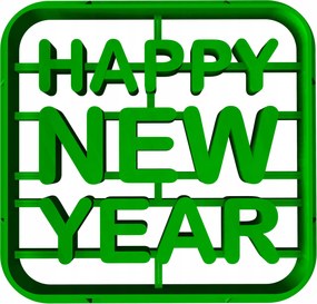 Foremka Lyukasztó Sütemény- és Mézeskalácsvágó Szilveszter Happy New Year