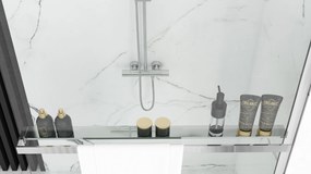 Rea Aero, zuhanyparaván WALK-IN 80x195 cm + EVO polc és törölközőtartó, KPL-K0615