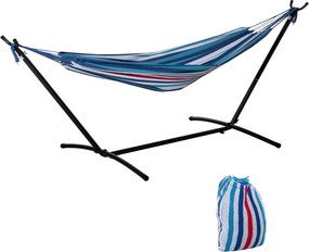 Outsunny Függőágy Állvánnyal 310x117 cm - Kényelmes Kertészeti Függőágy Hordozó Táskával, Magasság Állítható, 120 kg Terhelhetőség, Teraszra | Aosom