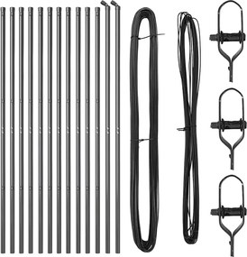 vidaXL Kerítésoszlop 13 pcs Szürke Acél