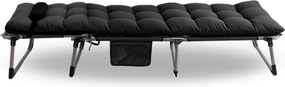 Leżak Ogrodowy Łóżko Polowe VENUS Czarne