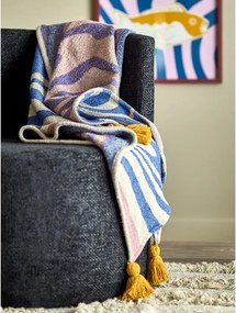 Kék pamutkeverék takaró 130x160 cm Arlie – Bloomingville