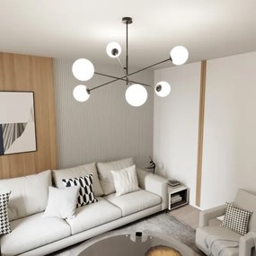 Csillár rúdon LINEAR 6xE14/10W/230V fekete/fehér