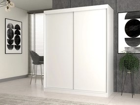 Aldabra IGA 160 B tolóajtós gardróbszekrény 120x61x200, sima, fehér