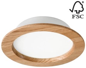 Lamkur LED Beépíthető lámpa WOODY SPOT LED/16,5W/230V 4000K tölgy ø 18,5 cm LA51819