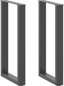 vidaXL 2 db antracitszürke U-alakú acél bárasztalláb 40x(90-91) cm