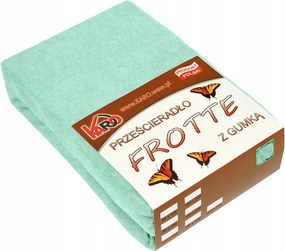 Gumis frottír lepedő 90x200 pisztácia Karo