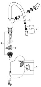 GROHE 30551000 - START EDGE mosogató csaptelep 357 mm, fényes króm