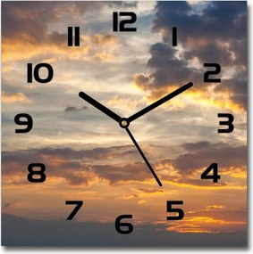 Csendes üveg falióra Naplemente 30x30 cm