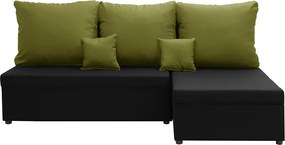 BODZO Kinyitható sarokkanapé Fekete/sötétkék