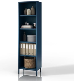 Könyvespolc MARIO, 500 x 1800 x 350 mm, Modern: sötétkék