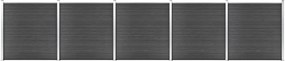 vidaXL fekete WPC kerítéspanelszett 872 x 186 cm