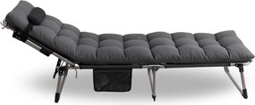 Leżak Ogrodowy Łóżko Polowe VENUS Szare