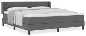 Boxspringágy matraccal - Sötétszürke, 180 x 200 cm, Szövet.
