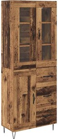 vidaXL Magasfiú fiókkal Öreg fa 69,5 x 34 x 90 cm Faanyag
