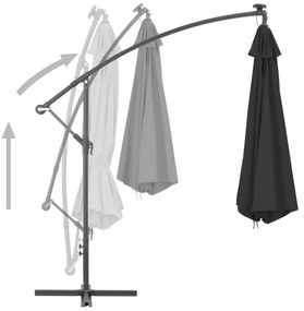 fekete konzolos napernyő alumíniumrúddal 350 cm