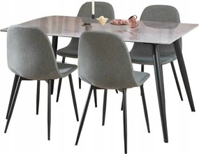 Étkezőasztal szett kerámia asztallappal és 4 székkel szürke Wicklow