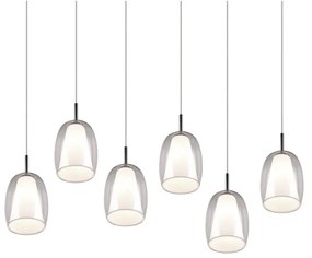 Ezüstszínű függőlámpa üveg búrával Barret – Trio Select