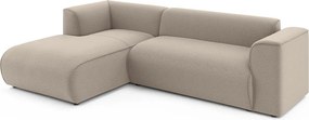 Világosbarna sarokkanapé (bal oldali-heverő résszel) Merid – Ropez