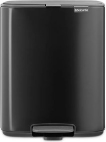 Matt fekete acél pedálos szemetes 12 l Bo – Brabantia
