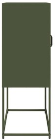 Highboard olívazöld 68x39x107 cm Acél