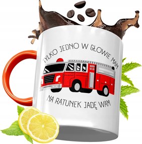 Narancssárga Bögre Tűzoltónak Tökéletes Ajándék fényképes nyomtatással