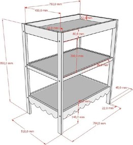 Bézs pelenkázó asztal pelenkázó feltéttel Swingo – Vipack