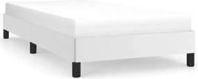 Ágykeret, fehér, 90x190 cm, műbőr