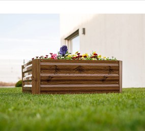 Magasított virágágy, barna, acél, NONKY TYP 3