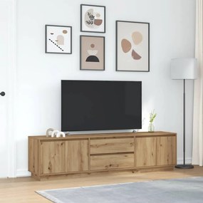 kézműves tölgy színű TV-szekrény LED-lámpákkal 193,5x41x50 cm